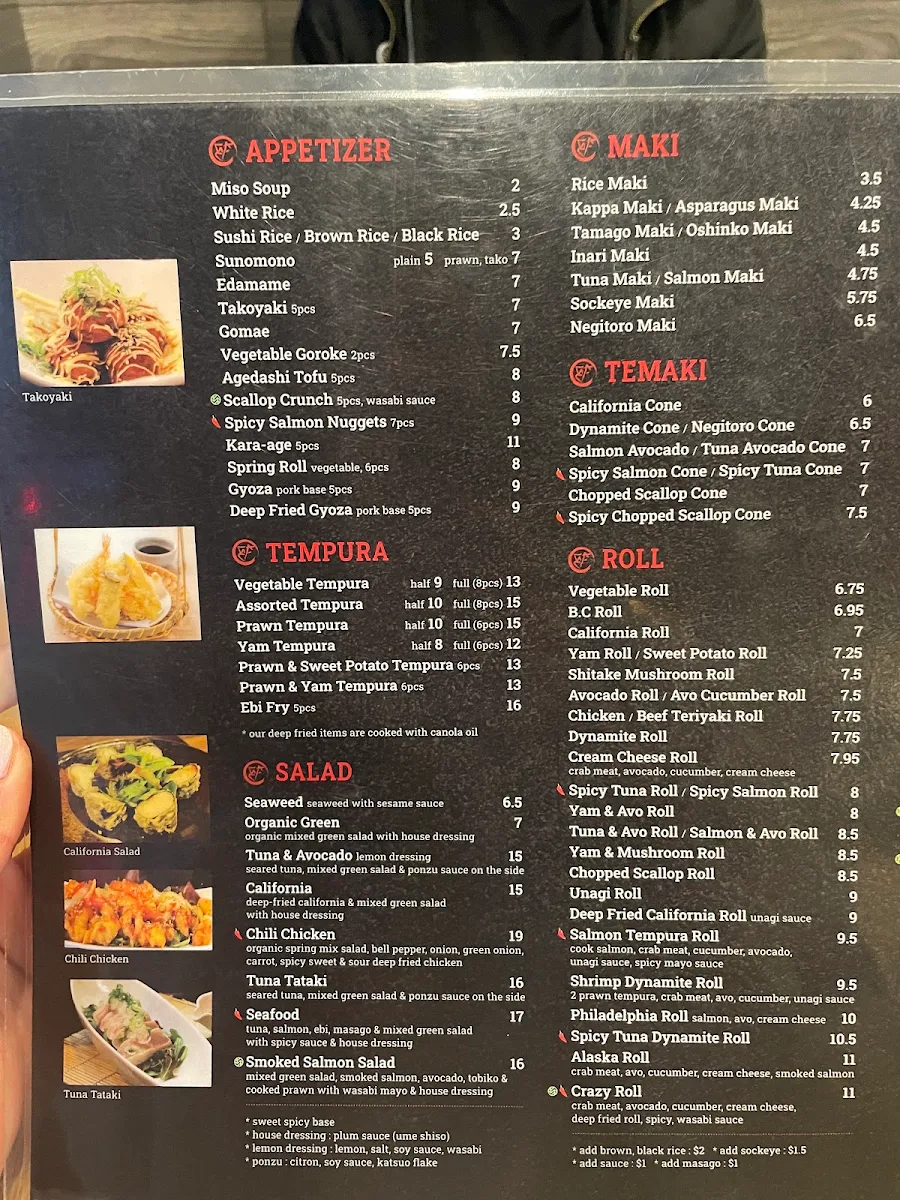 Menu, Ki Isu Japanese Restaurant