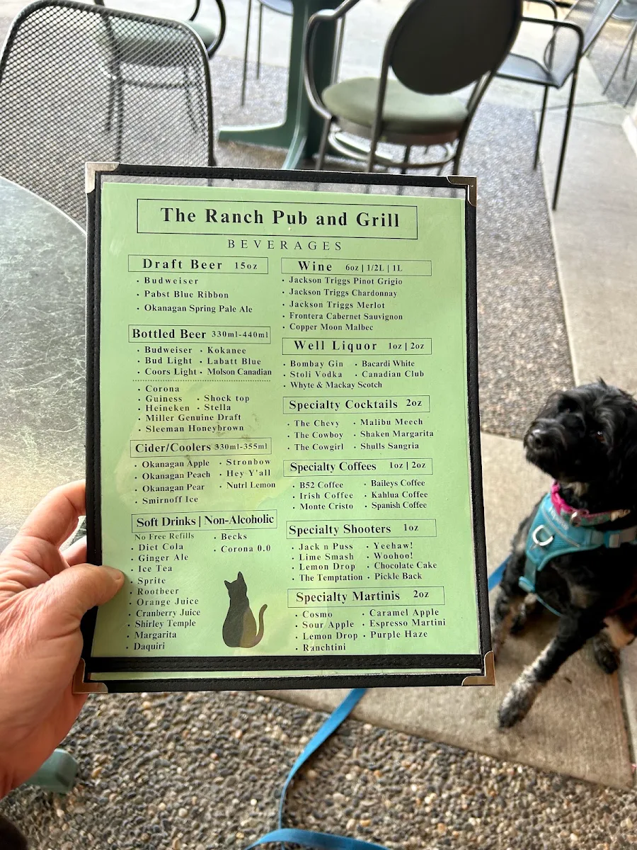 Menu, Ranch Bar & Grill