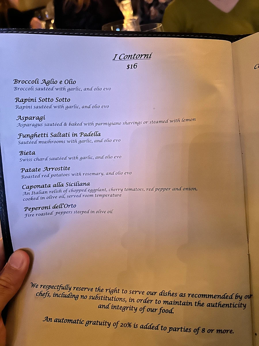 Menu, Ristorante Sotto Sotto
