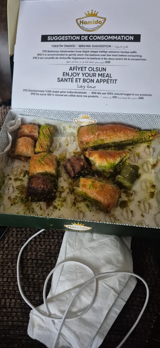 Menu, hamido baklava