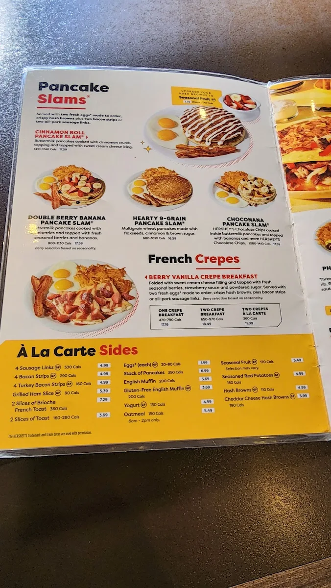 Menu, Denny's Restaurant Colwood