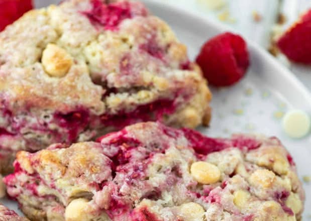 Rasberry White Chocolate Scone