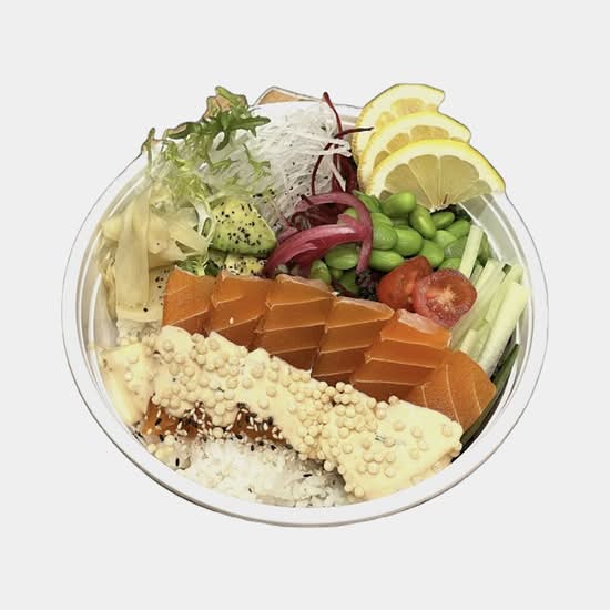 Poké saumon végane