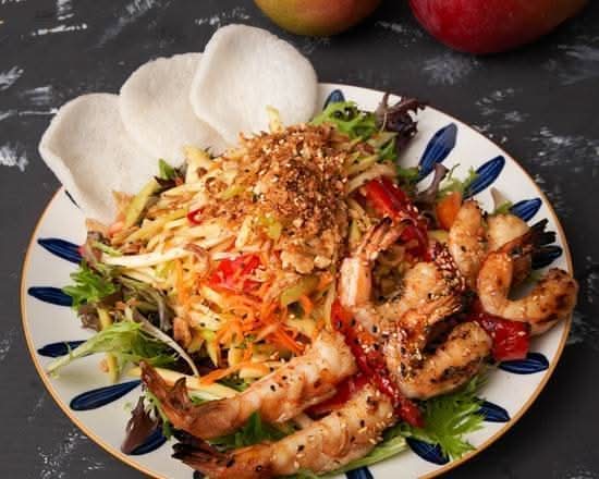Salade de mangue Crevette grille / Mango salad Grilled Shrimp