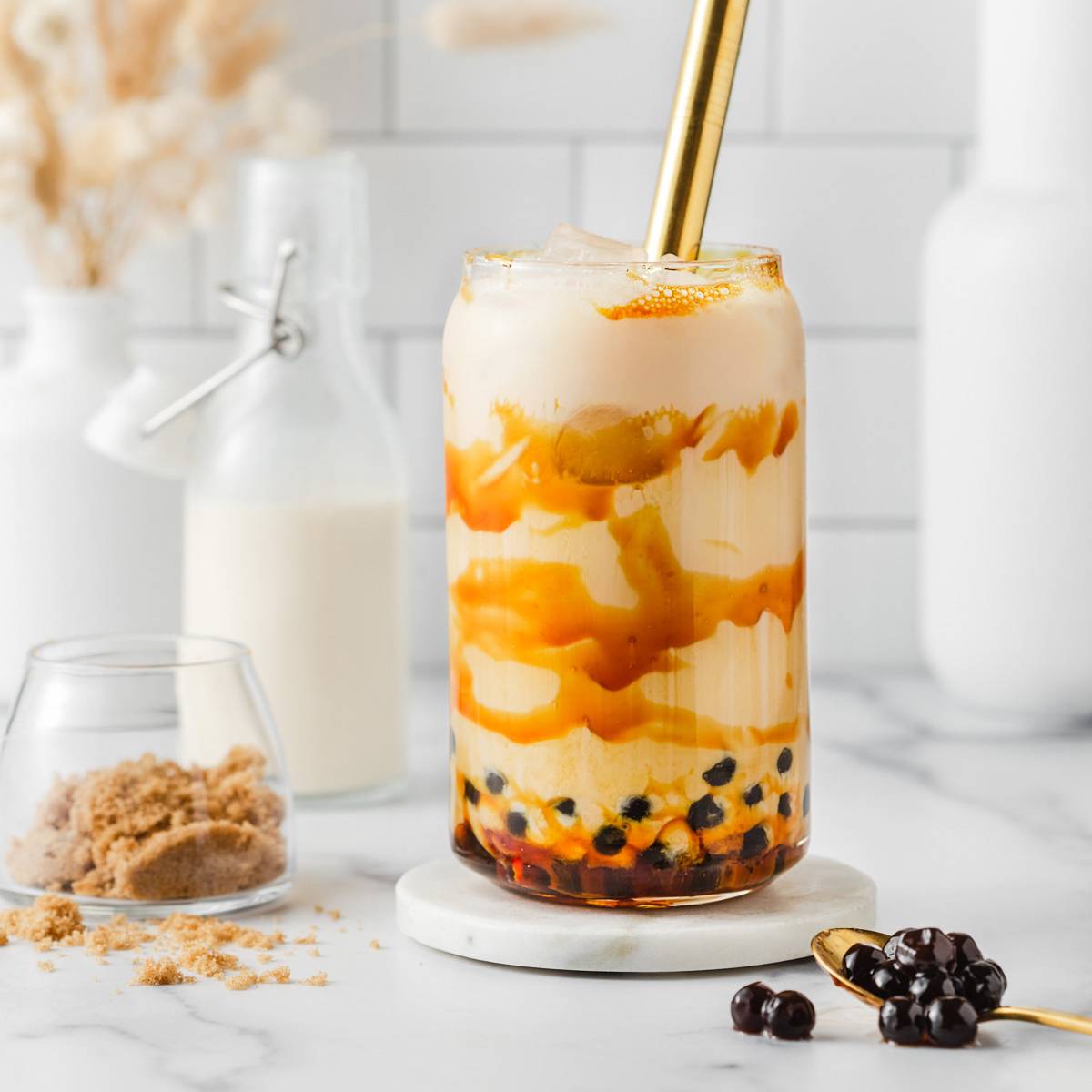 Brown sugar oat milk pearls