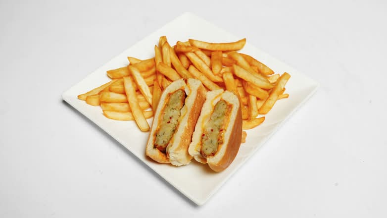 Spicy Achari Aloo Tikki Burger Combo