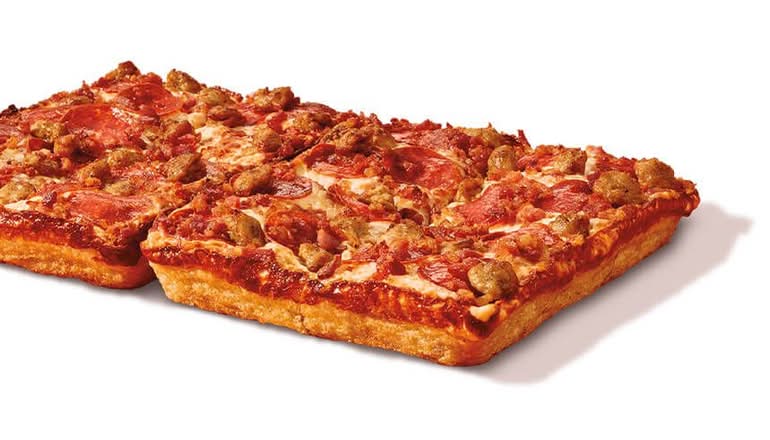 Detroit Style Deep Dish Stuffed Crust 3 Meat Treat