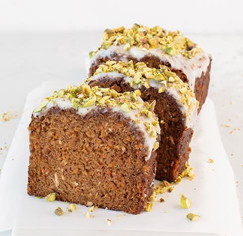 Iced Pistachio Carrot Cake