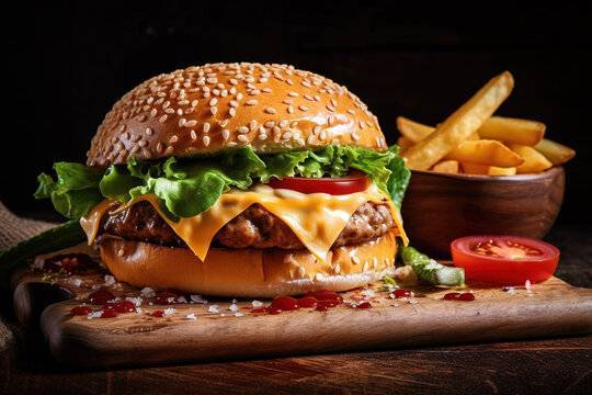 AMERICAN RANCH  CHEESE  BURGER (PARVE CHEESE)