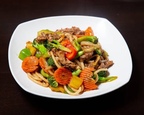 Black Bean Beef Udon