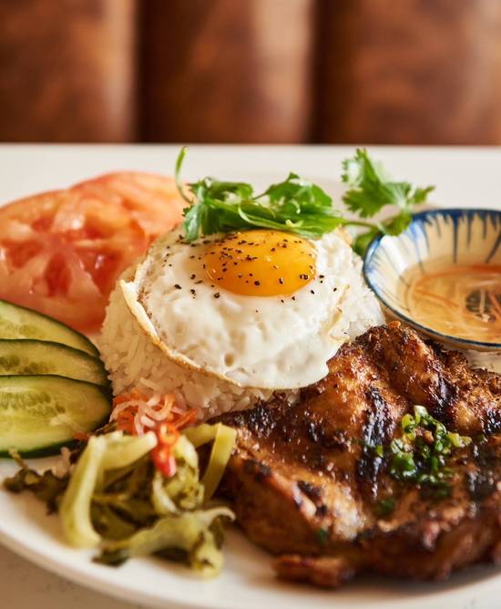 Grilled Pork Chop on Rice – Cơm Sườn Heo Nướng