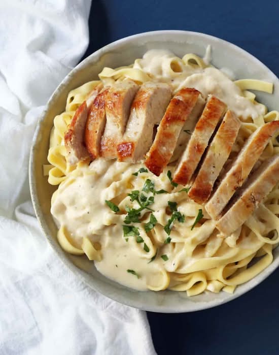 Baked Chicken Fettuccine Alfredo