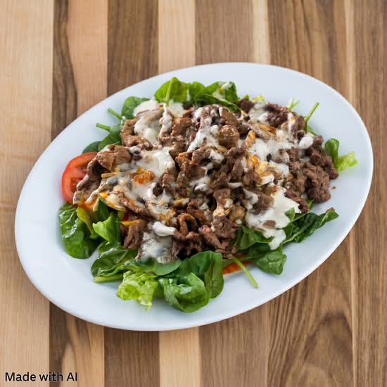 Garden Salad with Beef Shawarma