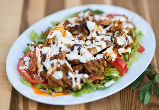 Garden Salad with Chicken Shawarma