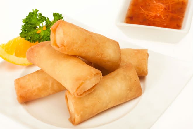 5 Cripsy Veggie Spring Rolls