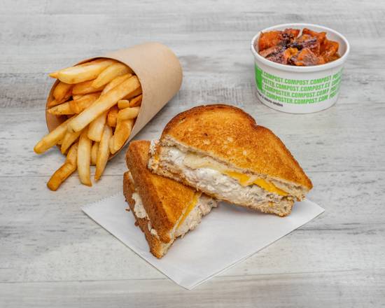 Tuna Melt With Fries and Drink