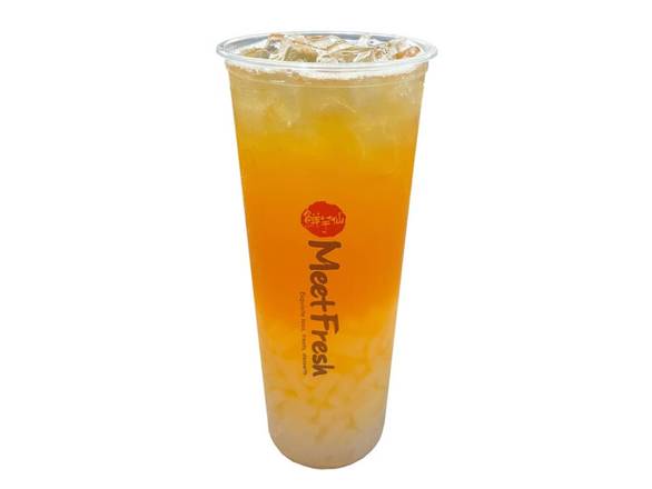 Peach Green Tea with Coconut Jelly
