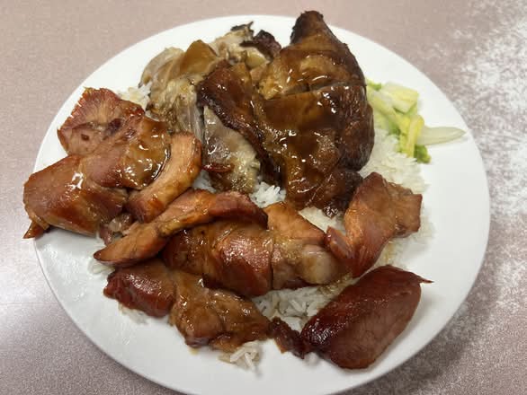BBQ duck & bbq pork on rice