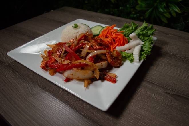 M1. Stir Fried Shrimp with Lemongrass (Tom Xao Sa Ot)