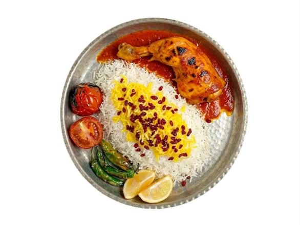 Zereshk Polo with Chicken Leg