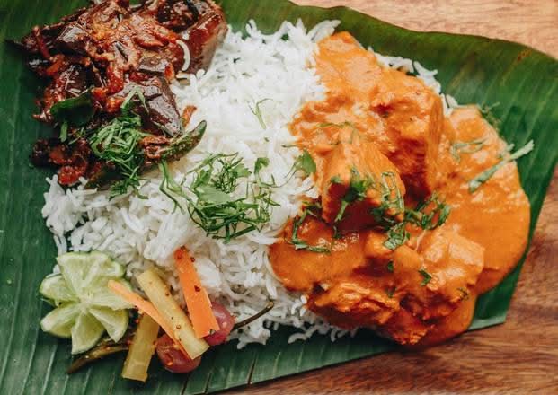 Combo #1: 1 Meat Curry + 1 Vegetarian Curry with Basmati Rice