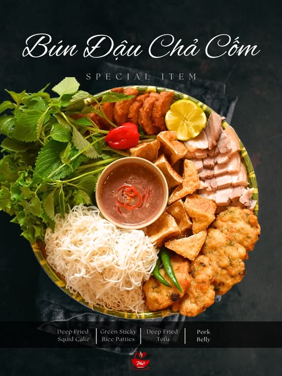 700A. Bún Đậu Chả Cốm, Chả Mực, Đậu Hủ, Ba Chỉ Mắm Tôm
