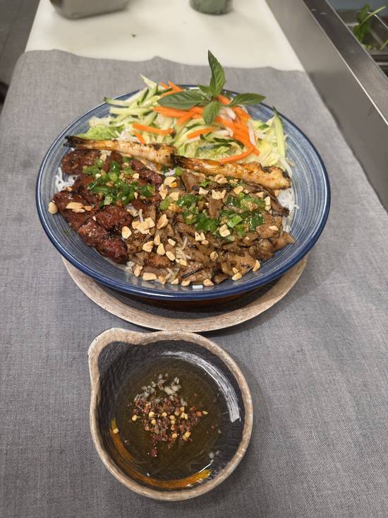 B4. Bun Thit Nuong, Nem Nuong, and Tom Xien