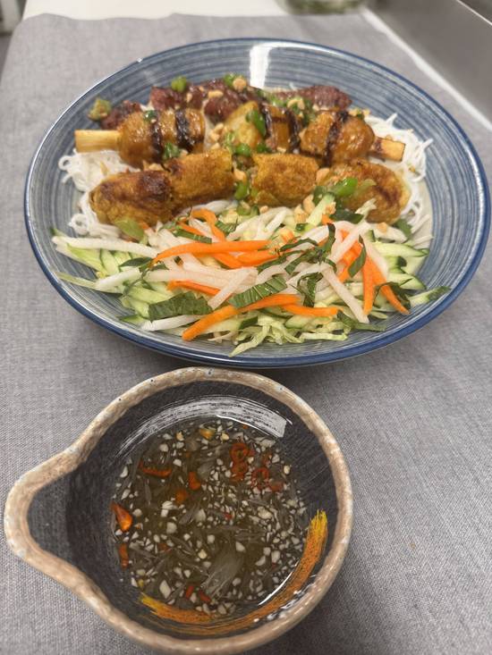 B5.Bun Cha Gio, Nem Nuong, and Chao Tom