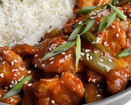 Chicken Manchurian and Rice or Indian Style Chowmein (2 in 1) (HOP)