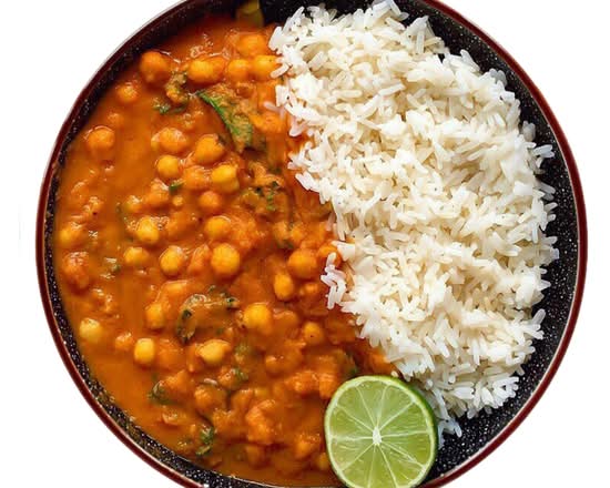 Indian Chole Chawal (White Chickpea with Rice) (HOP)