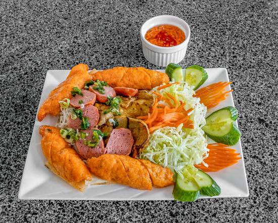 27 - Special Vermicelli Platter with Sugar Cane Shrimp, Meatball and Grilled Pork
