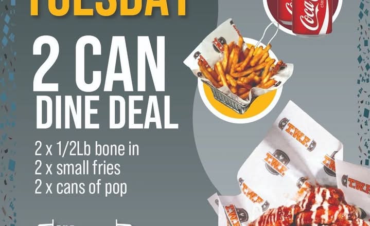 NEW TUESDAY 2 CAN DINE DEAL