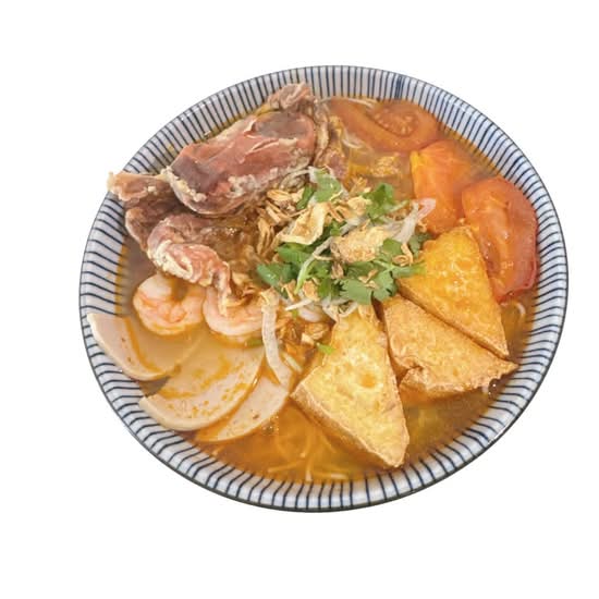 Crab Meat Noodle soup with Soft Shell Crab/ CUA LOT RANG ME Bún Riêu