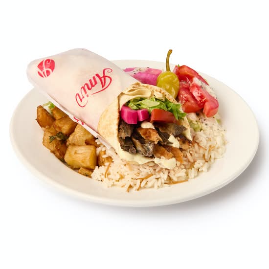Assiette Pita Mixte Shish Taouk et Shawarma