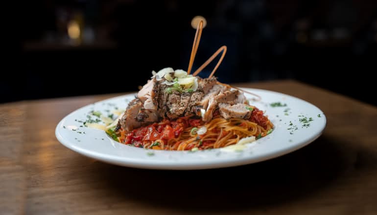 Cheveux d'ange au poulet grillé / Grilled Chicken Angel Hair Pasta