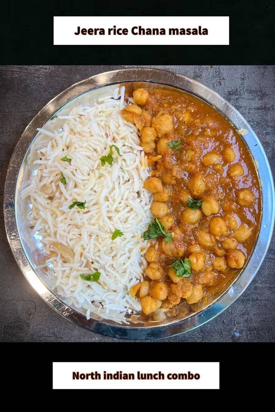 Chana (16 oz) Rice (16oz) Combo + Pop