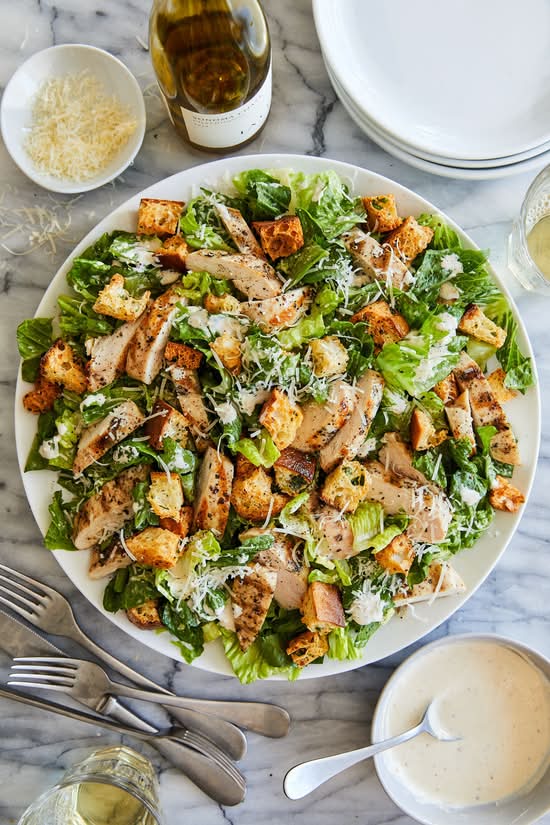 Grilled chicken ceasar salad