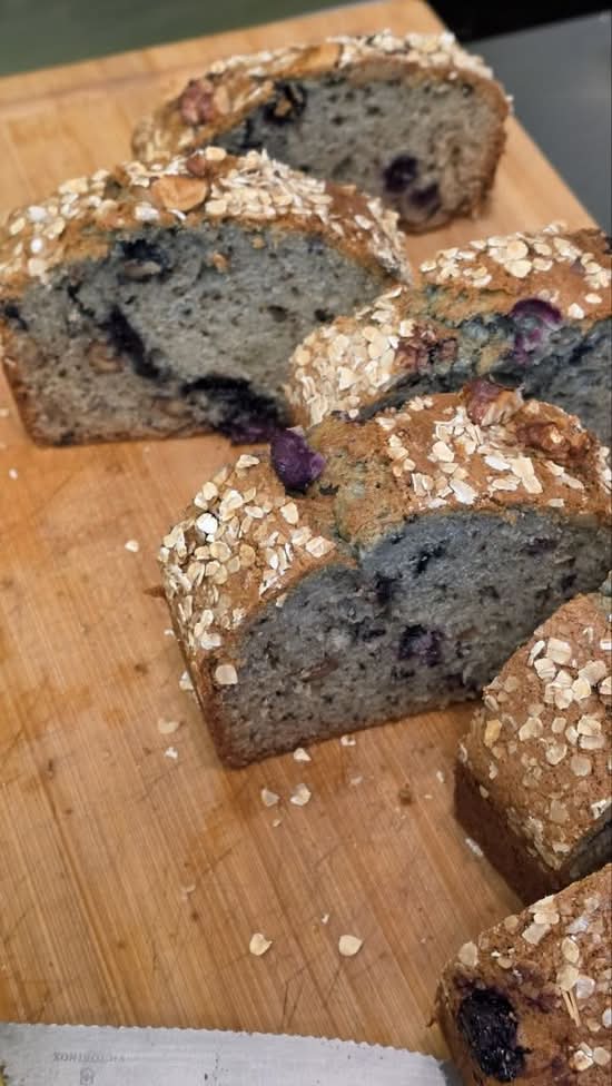 Blueberry Oat Walnut Cake