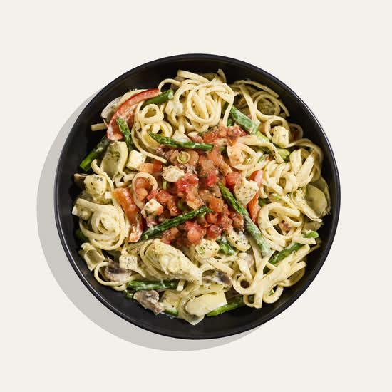 Linguine brie, pesto & légumes grillés - modérée / Brie, pesto & grilled veggies linguine - moderate