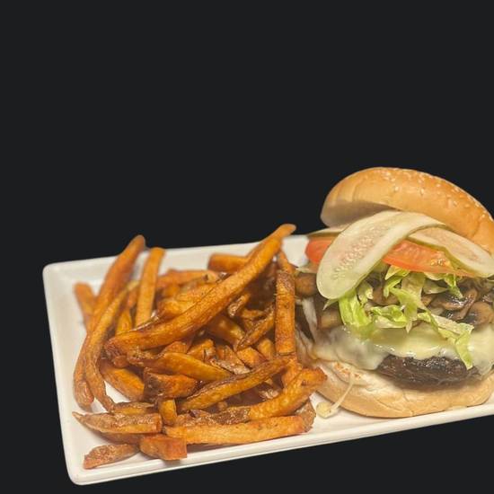 Swiss Mushroom Burger Combo