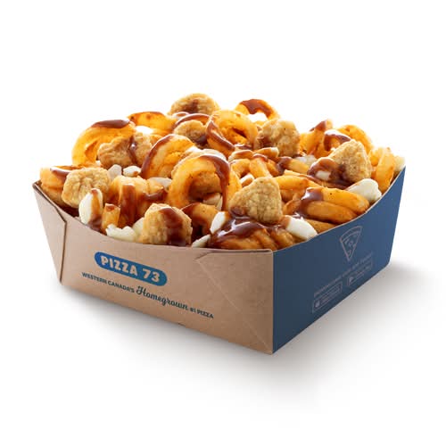 Large Popcorn Chicken Curly Fries Poutine