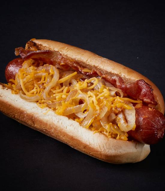 BACON CHEESE DOG - CALS 660
