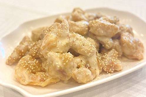 535-Crevettes et Poulet Frit avec Sauce Mayonaise-Deep Fried Shrimps and Chicken with Mayonnaise Sauce 珊汁龍鳳球