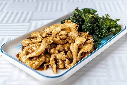504-Poulet Sauce aux Poivres Avec Épinard Croustillant 川椒雞