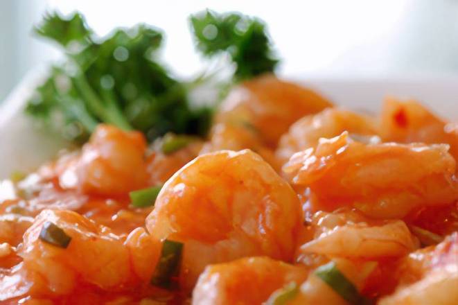 26. Stir Fried Prawns with Red Chili Sauce