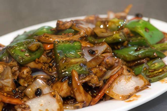 41. Chicken with Green Pepper and Onion in Black Bean Sauce