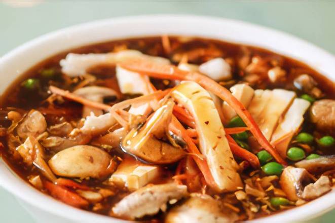 8. Hot and Sour Soup with Chicken and Shrimp