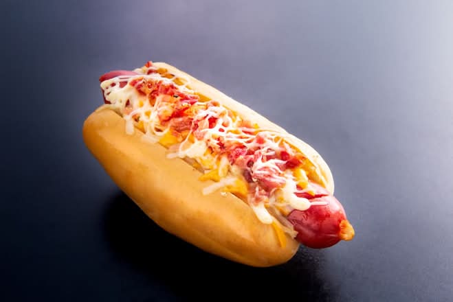 Wagyu Beef Bacon Cheese Hotdog