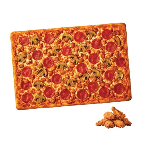 1 Square Pizza & 30 Wings