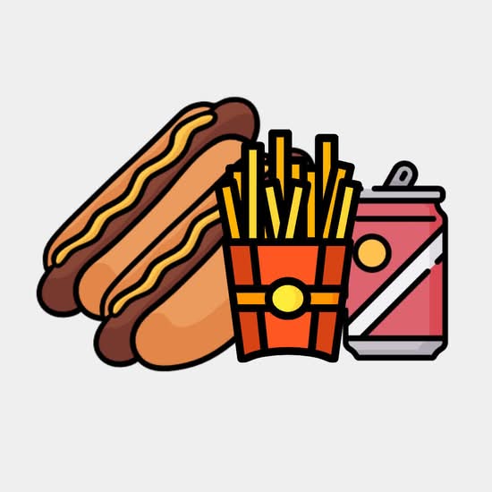 2 jumbo hot-dogs + frite / 2 Jumbo Hot-dogs + Fries